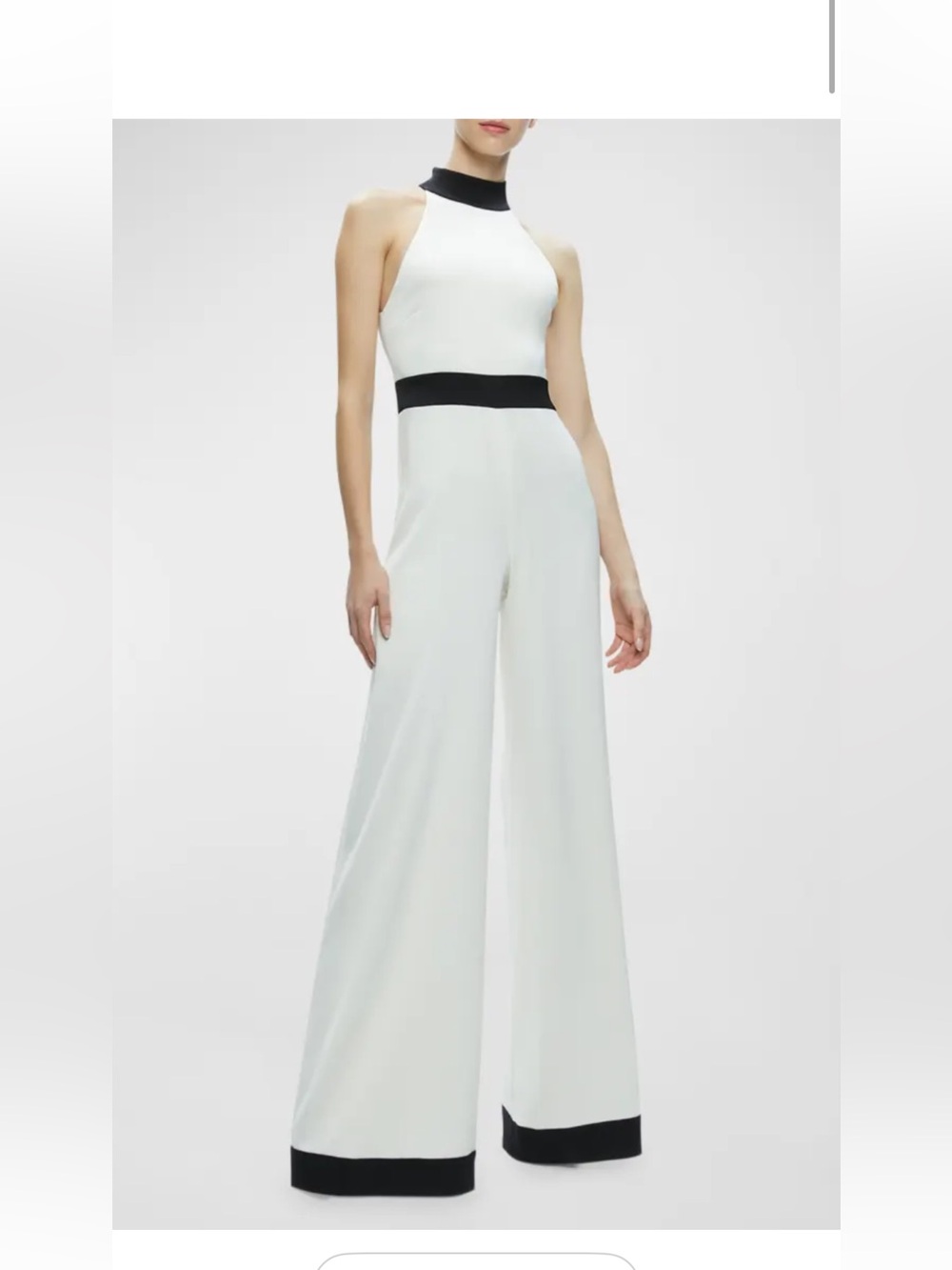 Alice + Olivia Cataline Black & White Wide Leg Jumpsuit Size 0